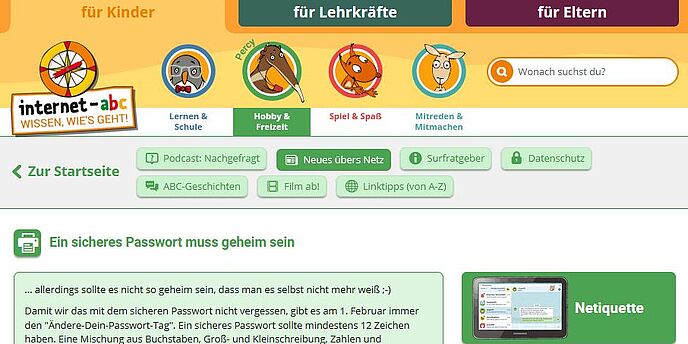 Vorschaubild zur Aufgabe "Passwörter müssen sicher sein"